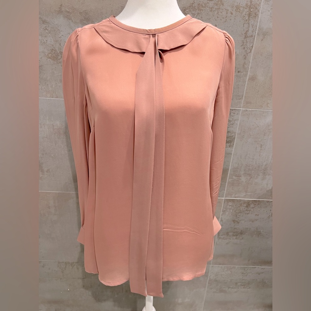 Marc Jacobs Pink/Nude 100% Silk Blouse XS With Neck Ties / Adorable Piece